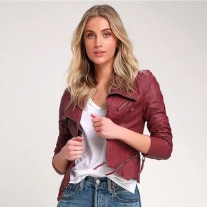 Up on a Tuesday Burgundy Vegan Leather Jacket